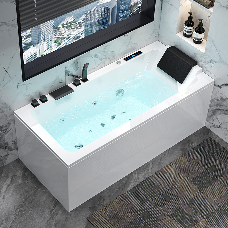 Whirlpool Surf Massage Bathtub Freestanding Double Skirt Wall Mounted High Pillow Acrylic Bathtub Smart Heating Bathtub Wholesale
