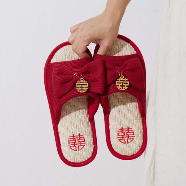red home festive slippers all-season