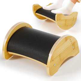 木制脚踏板办公桌下脚踩凳高度可调节防滑脚榻摇摆脚凳实木垫脚凳