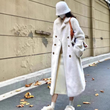 网红爆款仿水貂绒皮毛一体皮草外套女毛毛西装领气质贵妇宽松大衣