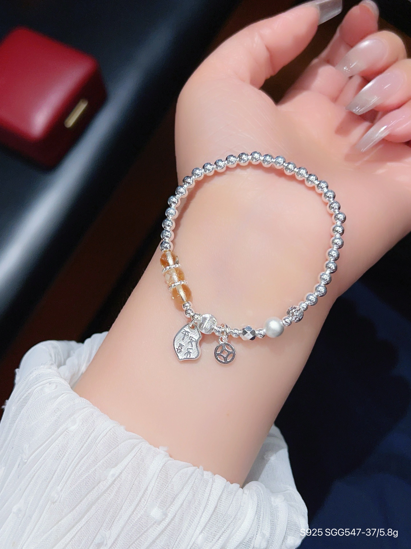 S925 pulsera de mariposa de amatista de plata esterlina joyería de plata femenina con cuentas diseño de nicho pulsera de cristal rosa regalo para novia