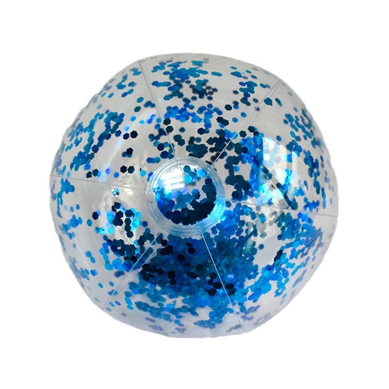 En stock al por mayor Amazon súper transparente PVC flash bola agua juguete foto apoyos inflable lentejuelas pelota de playa