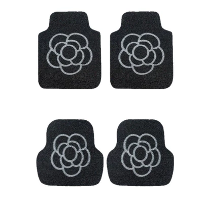 Car Carpet: black and white simple stain-resistant anti-slip