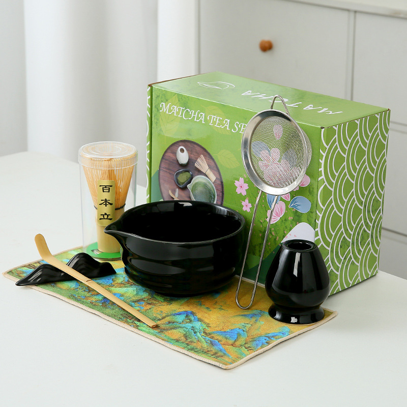 Japonés Matcha tazón Matcha túnica canción té herramientas de pedido taza de té de cerámica taza de té mezclador Matcha cepillo taza de té