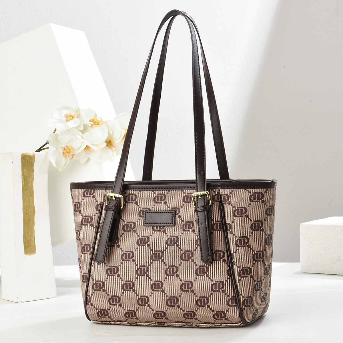 2025 nuevo bolso de mujer con estampado retro de gran capacidad popular bolso casual coreano de todo fósforo bolso de hombro Totte de moda
