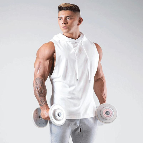 LYFT New Muscle Fitness Brothers Sports Hooded Vest Men's Loose Breathable Sleeveless Vest Basketball Training Wear