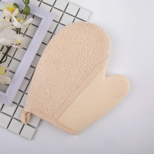 苎麻斜指手套搓澡手套沐浴棉澡巾双面使用起泡洗脸无痛搓澡去污