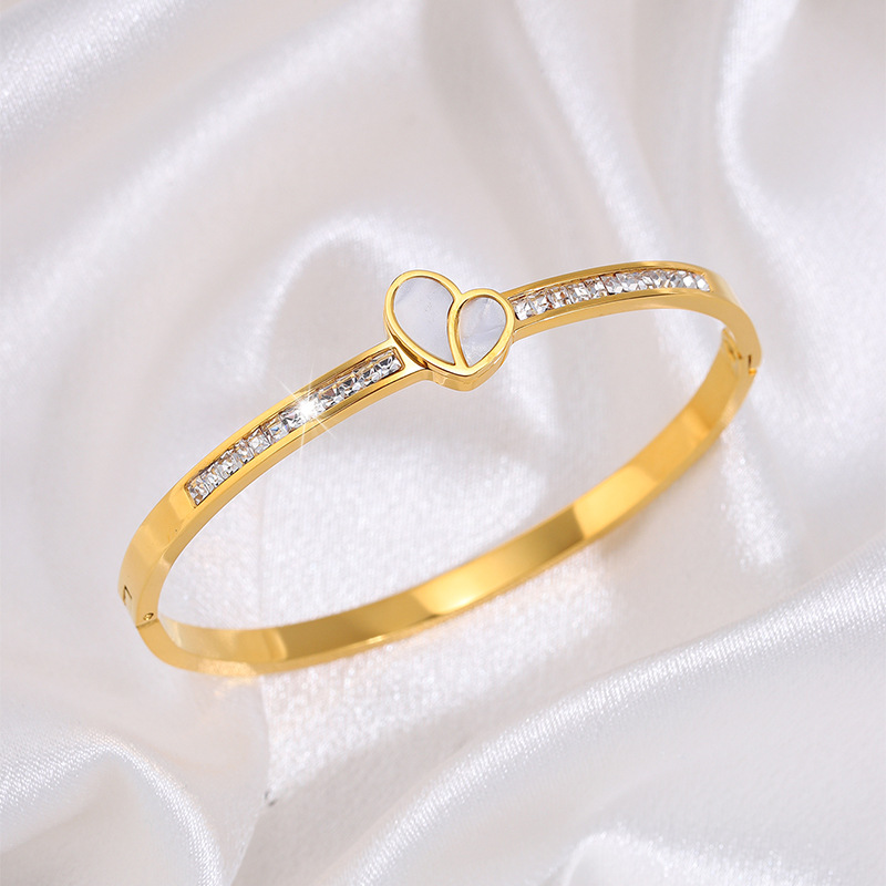 Coreano amor conchas de pulsera estrella de niñas personalidad de alto nivel red 18k oro real pulsera de acero galvanizado