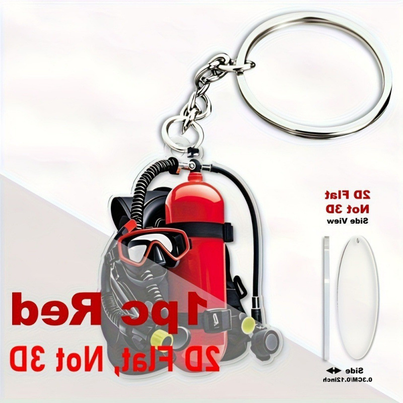Colgante transfronterizo nuevo equipo de buceo llavero acrílico llavero bolso decoración lindos llavero mochila