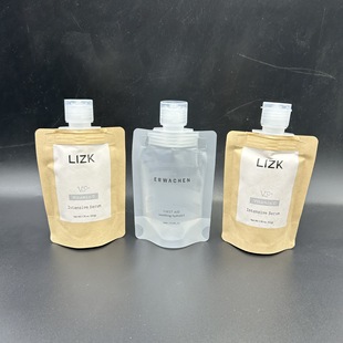 30g 50ml Paper Plastic Spout Bag Food Grade Yellow Kraft Paper Flip Top Paper Bag Coffee Liquid Spout Bag Printing