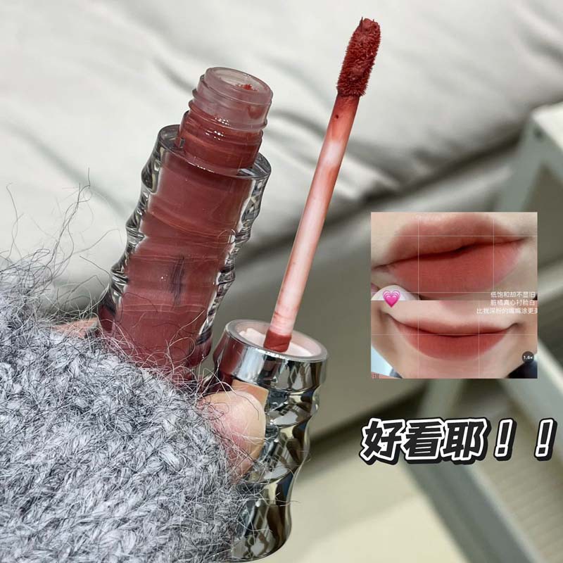 Kakashow terciopelo brumoso esmalte de labios brumoso suave natural terciopelo mate muestra color blanco lápiz labial brillo de labios transfronterizo femenino