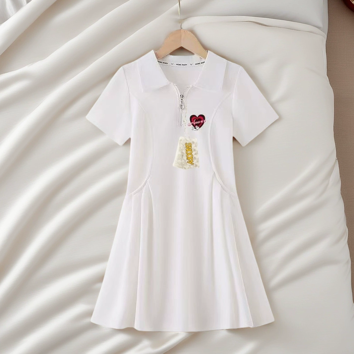 Псх Dress (Снупи), летняя одежда, маленький костюм принцесс, длинная юбка, юбка для девочки, мини-юбка, с коротким рукавом