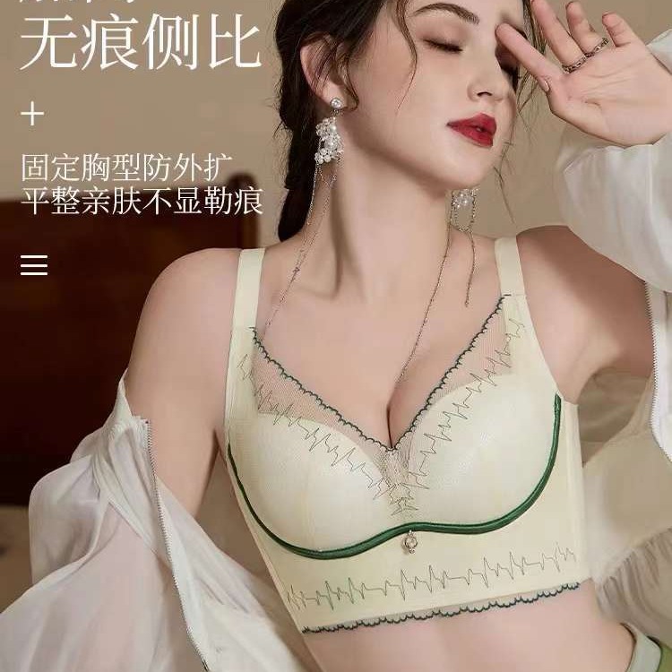 Nuevo sujetador inalámbrico de moda encaje jacquard transpirable cómodo clásico cinco breasted ropa interior mujeres al por mayor