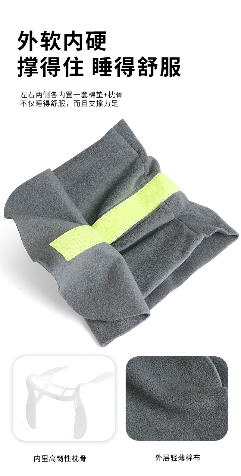 Travel Neck Pillow for Airplane Travel, High-Speed Rail Train Neck Support Pillow, Portable U-Shaped Pillow, Office Nap Pillow