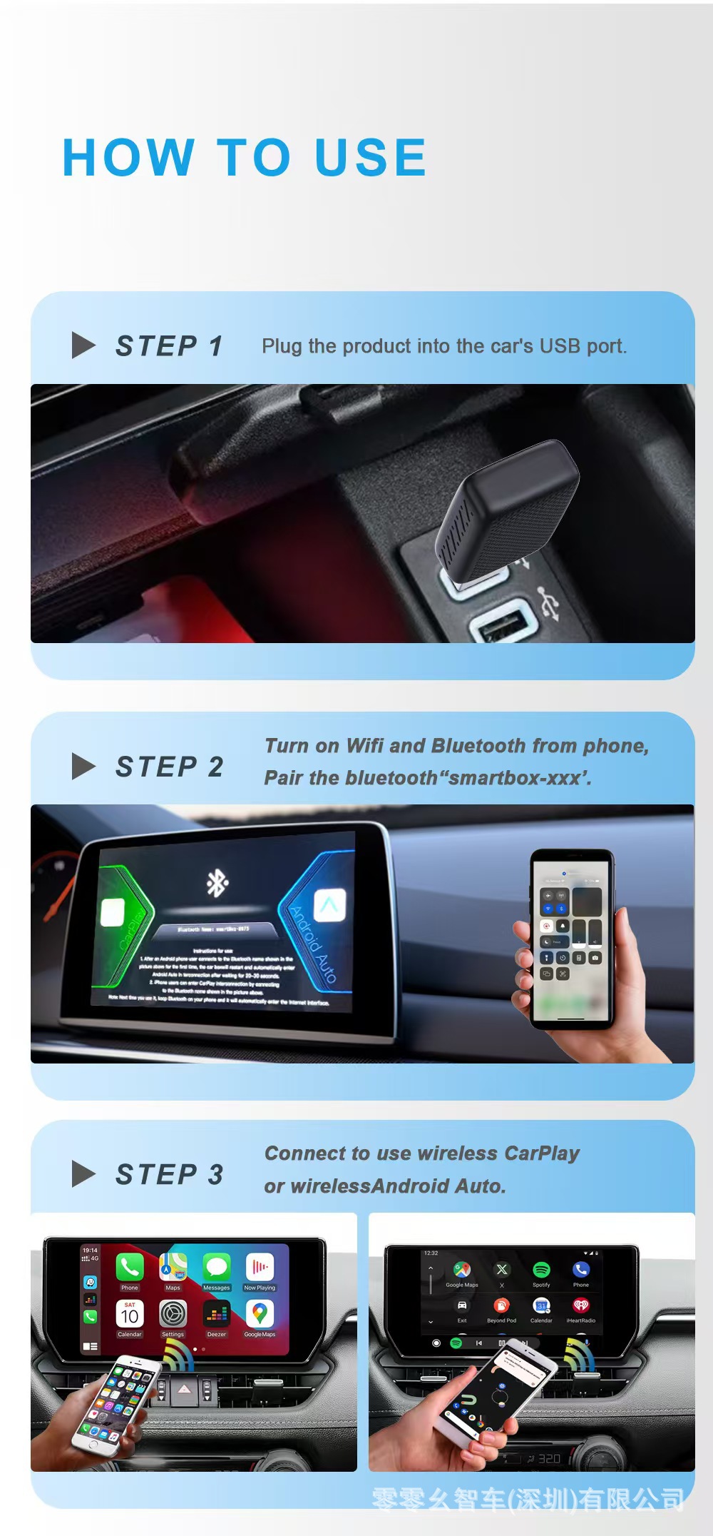 Wireless Carplay Box Android Auto Car-Machine Connectivity Box Portable for Vehicles