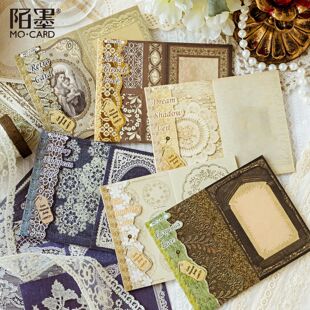 Mo ink lace note material this lace museum series retro hand account diy decorative background backing paper