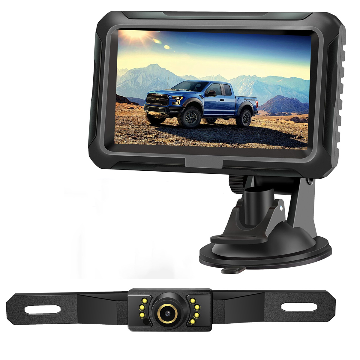 Cross-border Amazon new product 2K HD night vision 12-24 car digital display 150 wide-angle reversing camera