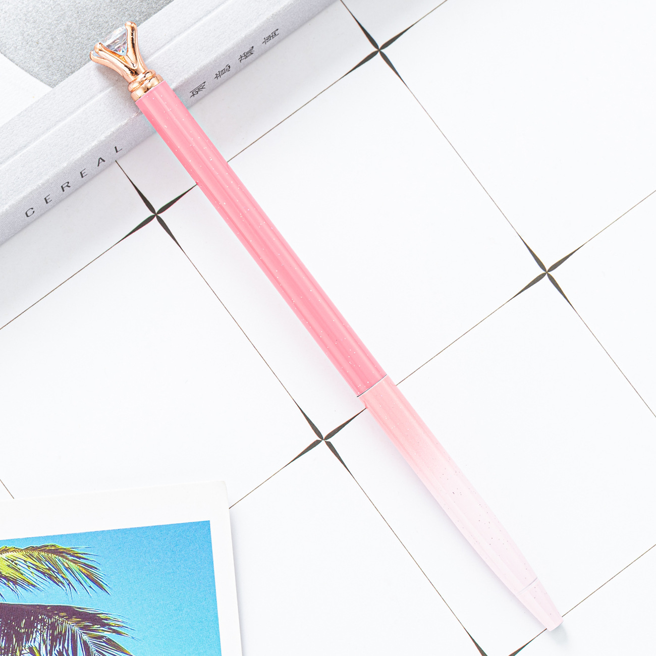 Gradiente creativo color pequeño diamante bolígrafo venta al por mayor Oficina papelería regalo publicidad pluma Impresión logotipo diamante pluma