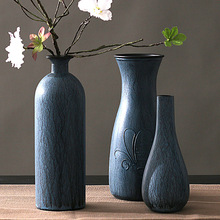 歐式花瓶陶瓷創意擺件陶罐青花瓷現代簡約瓷器落地大粗陶花瓶花器