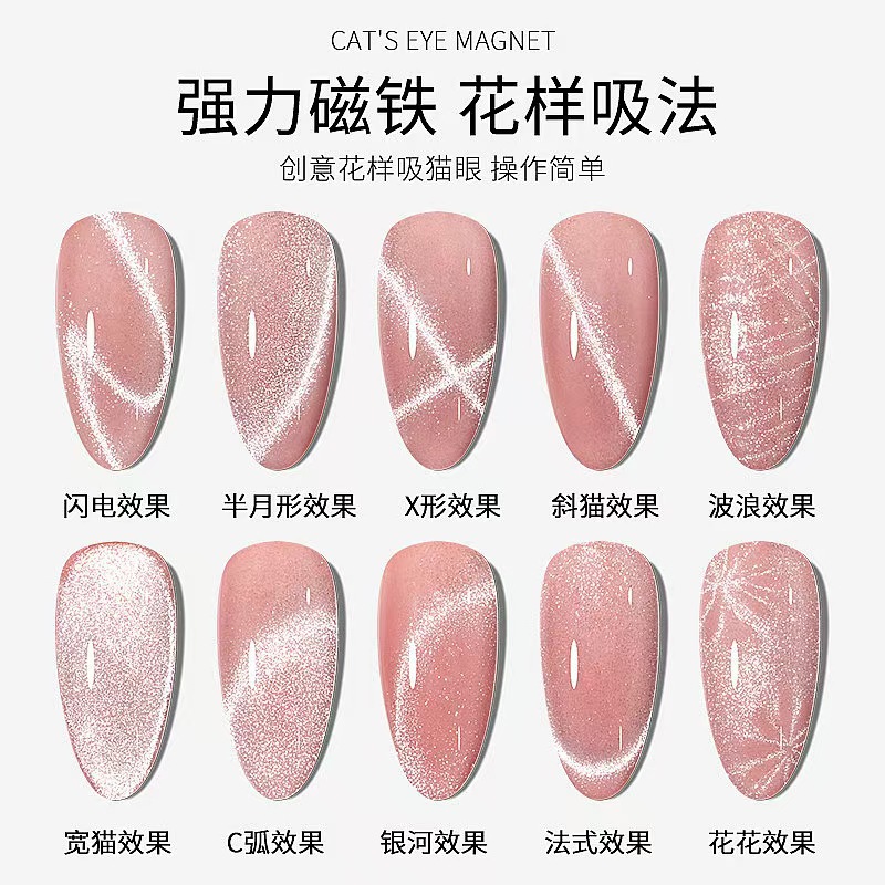 Manicure transfronteriza imán de ojo de gato multifuncional patrón de rayas absorción de hierro piedra fuerte pegamento de ojo de gato imán varilla herramienta