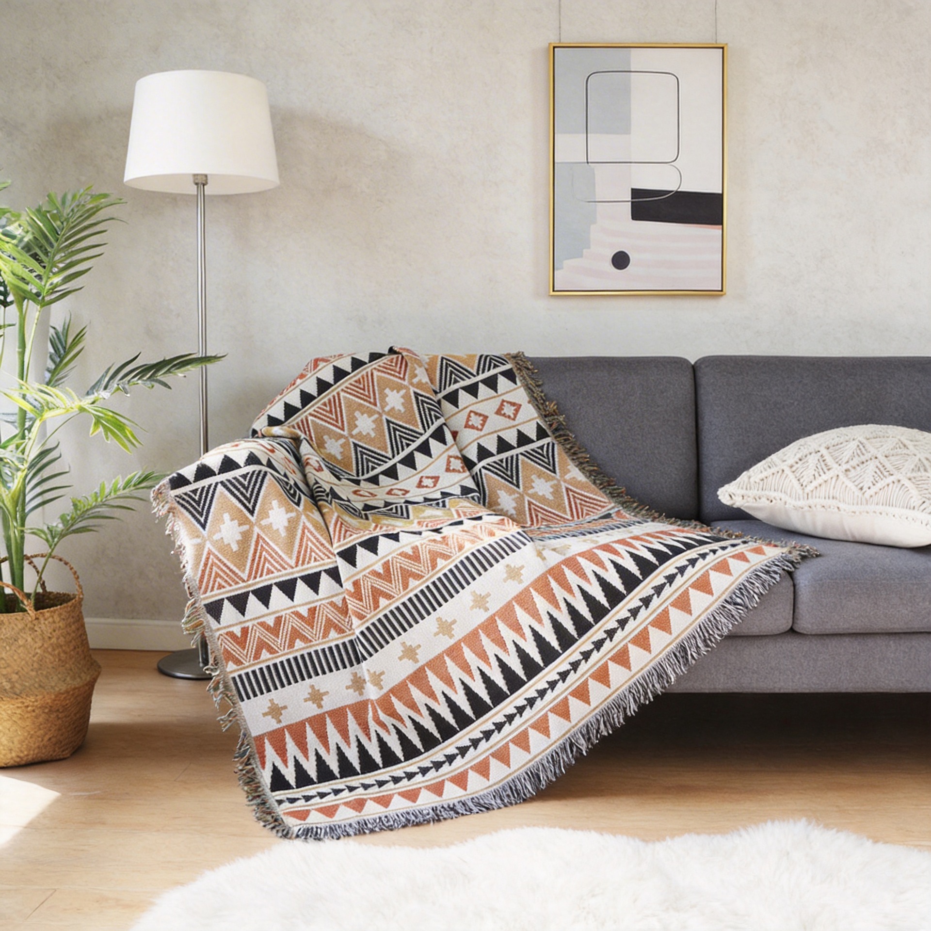 Factory Sells Sofa Blankets, Navajo Ethnic Style Thread Blankets, Sofa Blankets for All Seasons, Geometric Sofa Cushion Covers, Thickened