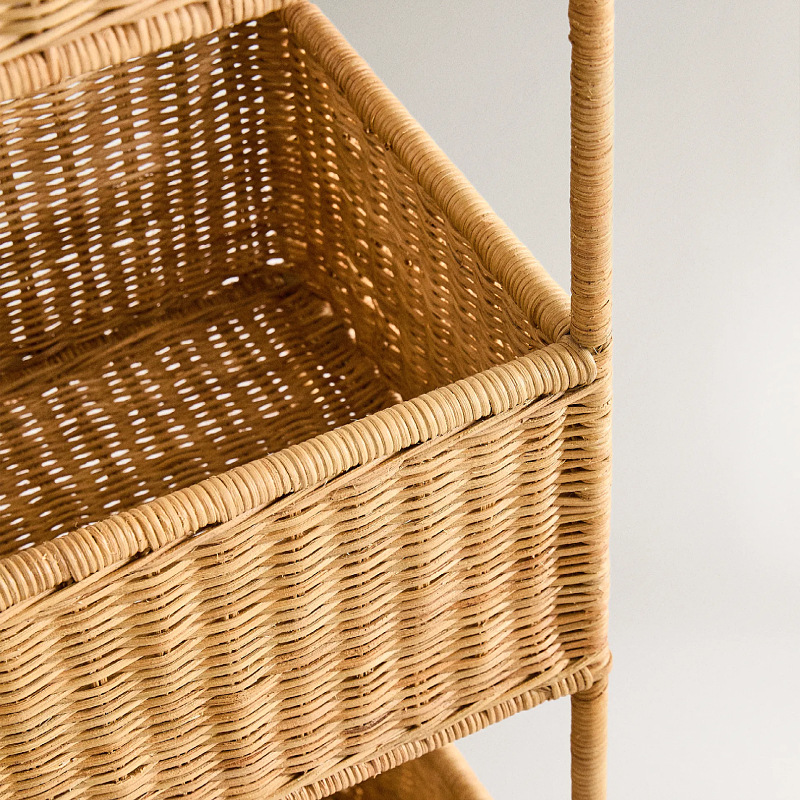 Estante de almacenamiento artesanal transfronterizo de caña cocina balcón baño estante de almacenamiento de dormitorio estante de almacenamiento