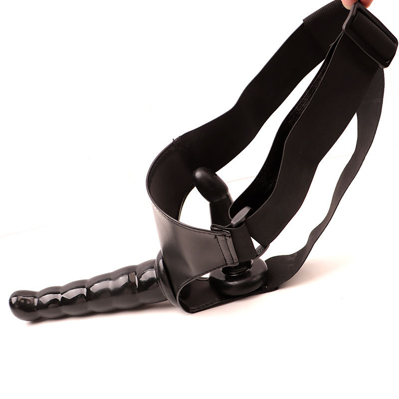 Double-Headed Wearable Strapless Dildo, Dual-Ended TPE Design, Purple — detail image 9