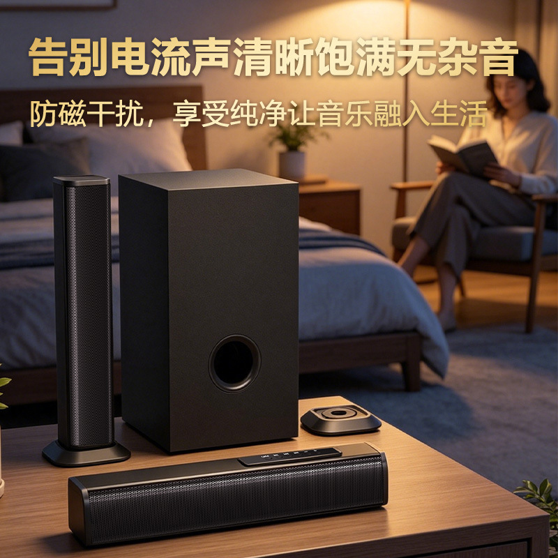 2.1-Channel Wooden Bluetooth Soundbar with Detachable Subwoofer, Modular Home Theater Speaker for Tv, Long Soundbar 2.1-Channel Wooden Bluetooth Soundbar with Detachable Subwoofer, Modular Home Theater Speaker for Tv, Long Soundbar