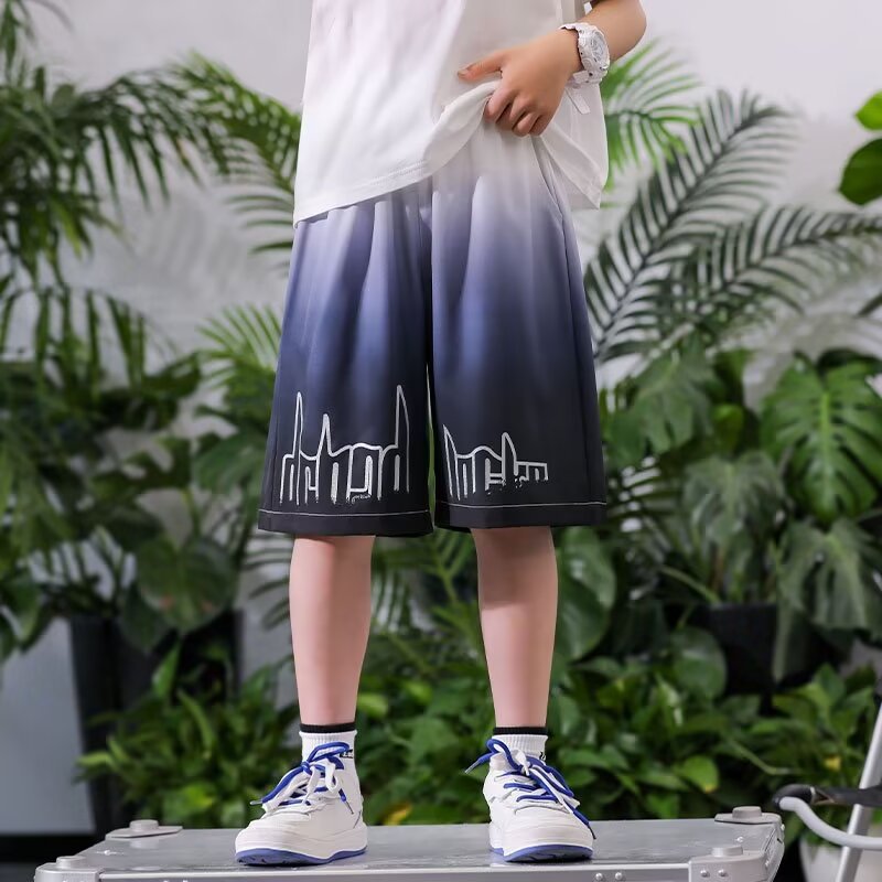 Boys' Shorts Summer Thin Beach Pants Children's Quick-drying Five-point Pants Big Children's Ice Silk Pants Teenagers Trendy Pants