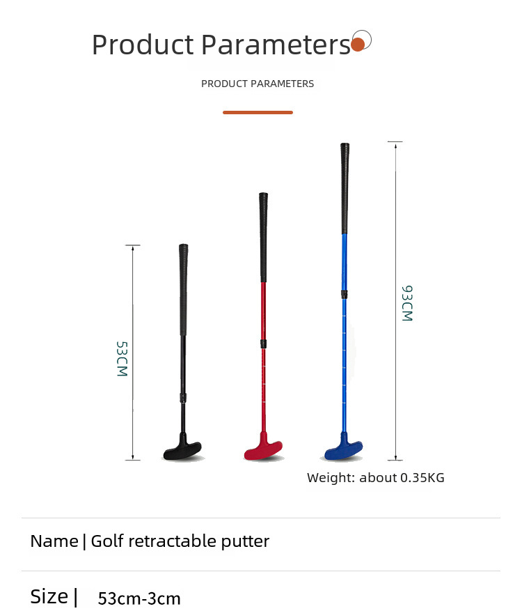 Manufacturers golf retractable putter adjustable children adult double-sided club golf practice supplies
