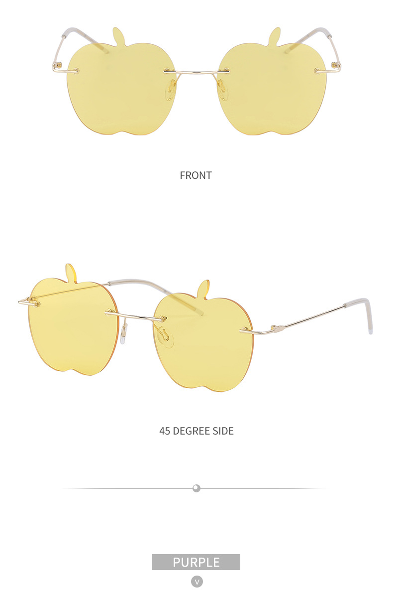 New Personality Sunglasses Frameless Apple Sunglasses Trend Party Prom Funny Sunglasses display picture 4