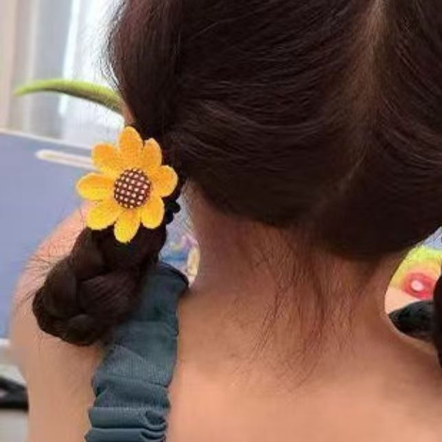 太阳花发圈发夹韩国儿童向日葵发卡刘海夹不伤发宝宝扎头皮筋头绳|undefined