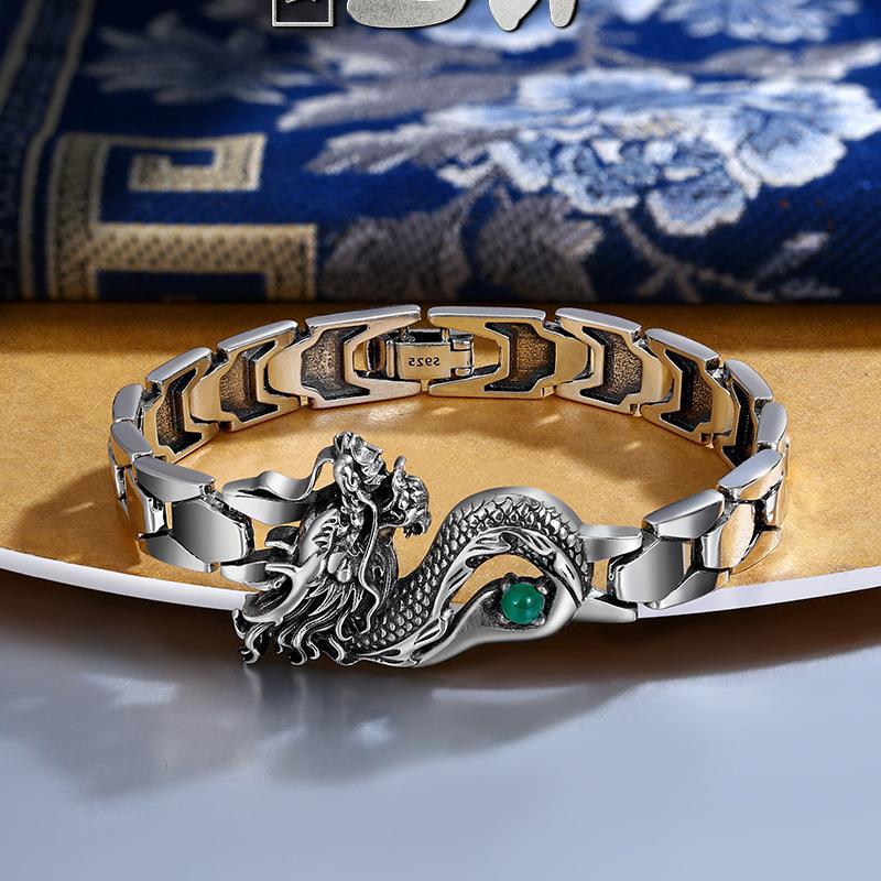 Watch with green dragon totem men's Bracelet Men's personality trendy simple European and American tiger bracelet factory wholesale