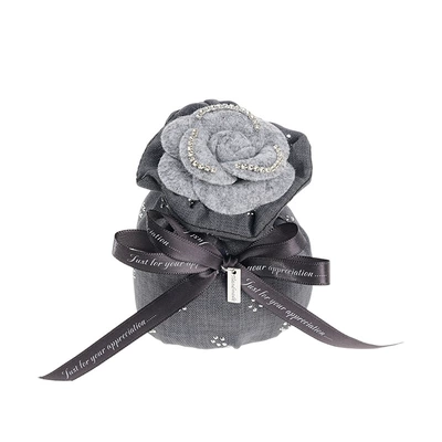 Aktiv kömürlü qoxu uducular – for Car Interior Use - camellia-round-bag-gray