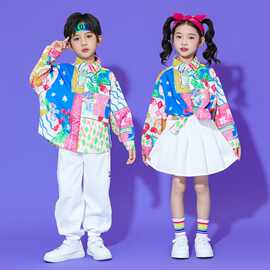儿童六一小学生运动会港风演出服衬衫表演幼儿园啦啦队合唱舞蹈