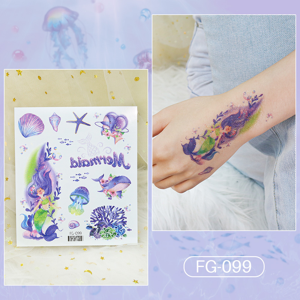 Tatuajes Temporales con Purpurina de Papel de Transferencia de Agua para Cuerpo image 25