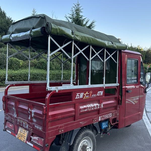 Triciclo eléctrico, cochera, camión pequeño, toldo con polea, toldo deslizante, triciclo retráctil, toldo, paño para la lluvia