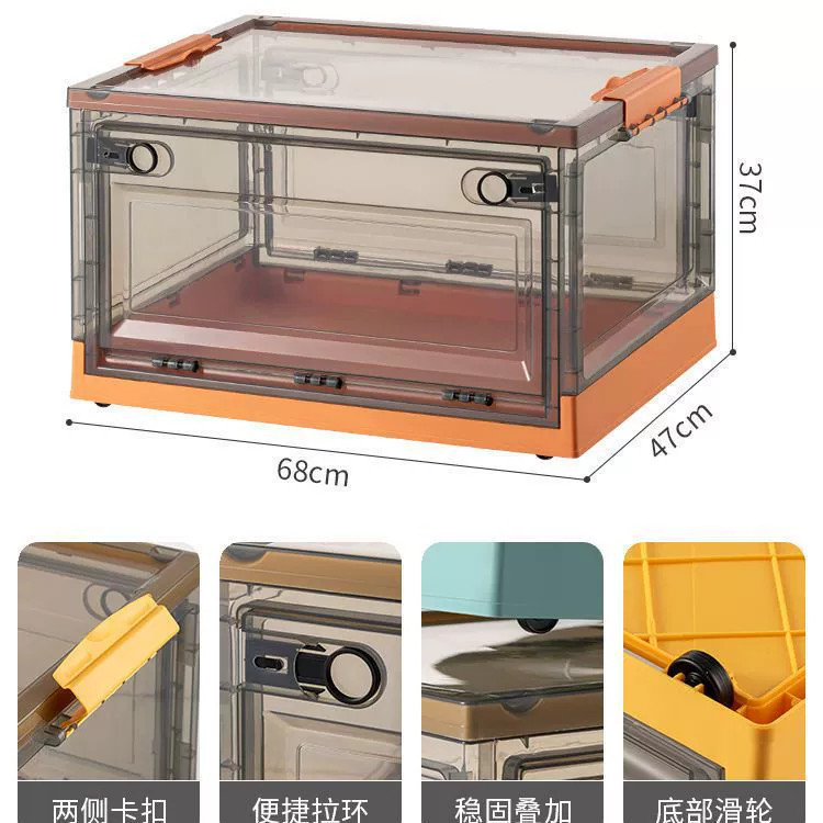 Storage Box Modular System, increased thickness, stackable transparent front, multiple sizes