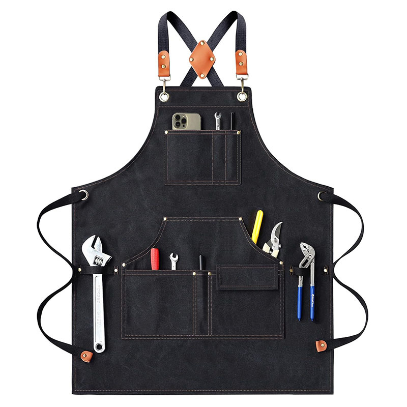 Comercio exterior transfronterizo delantal de lona gruesa impermeable estudiante de arte electricista carpintería ropa de trabajo Barbero delantal logotipo personalizado