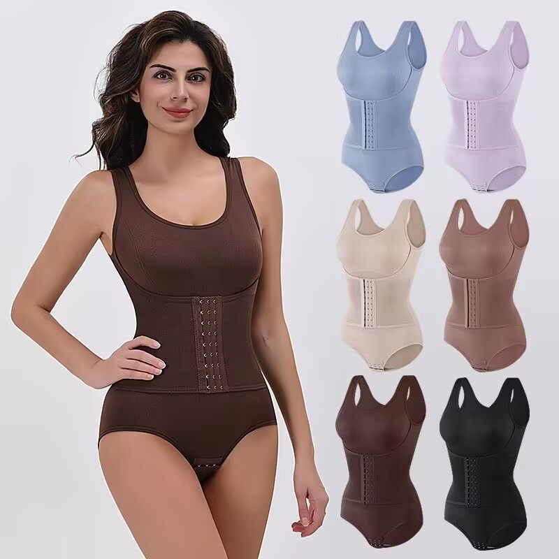 Cross-border plus size One-piece Shaping Clothes Buckle-breasted One-piece Shaping Tight-fit Reinforcing Plastic Abdominal Pants Triangular Shaping Clothes