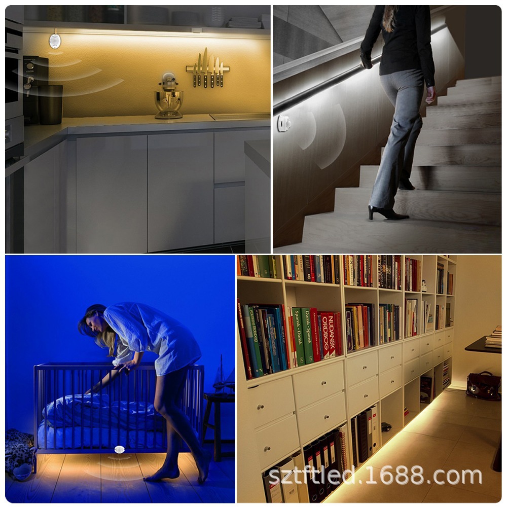 Tira LED con sensor, para cama/armario, luz cálida/fría