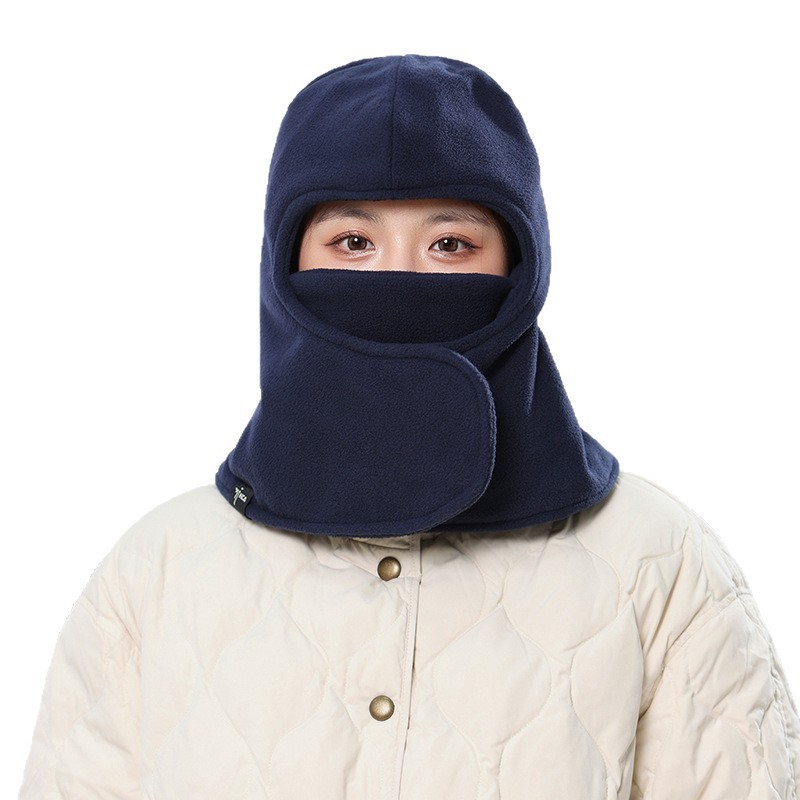 女秋冬季围脖口罩连体帽加绒加厚挡风保暖帽电动车防寒护耳套头帽|undefined