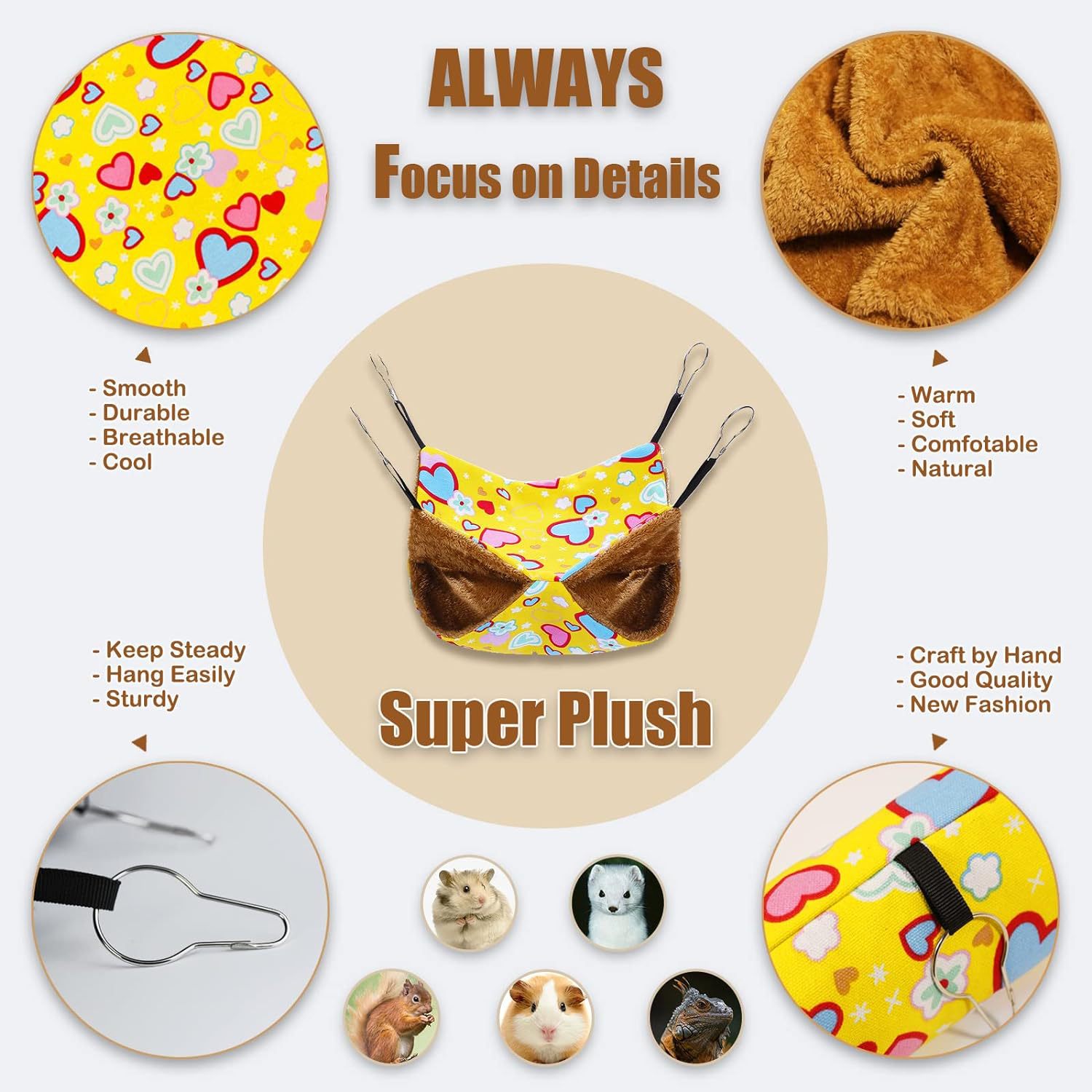 Ferret Small Pet Hammock Set Hanging Hammock And Tubular Tunnel