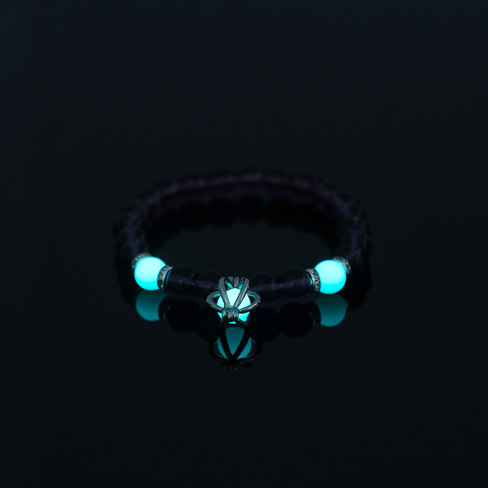 Bracelet de perles lotus phosphorescent brillant dans le noir_voghion.com