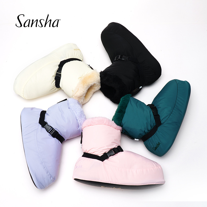Sansha Sansha Dance Warm Boots Kidsren's Adult Ballet Classical Dance Practice Shoes Autumn and Winter Fleece-Lined Dance Shoes