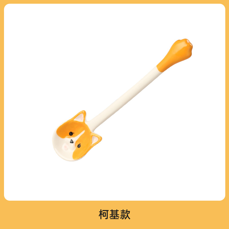 Gato enlatado cuchara de cerámica Shiba Inu perro gato garra grado alimenticio cuchara de arroz cuchara de comida suministros para mascotas