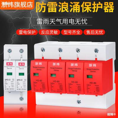 Surge protector lightning protection household 2P4P Arrester Surge protector 20 40 60KA Surge surge 380V