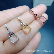 S925�y���� ���� �E�A8*10mm �y���18K�׽�õ����S��ɫ�pɫ  Ů