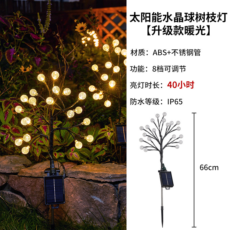 따뜻한 빛 크리스탈 볼 트리 램프 [원격 제어 업그레이드-8 모드]]