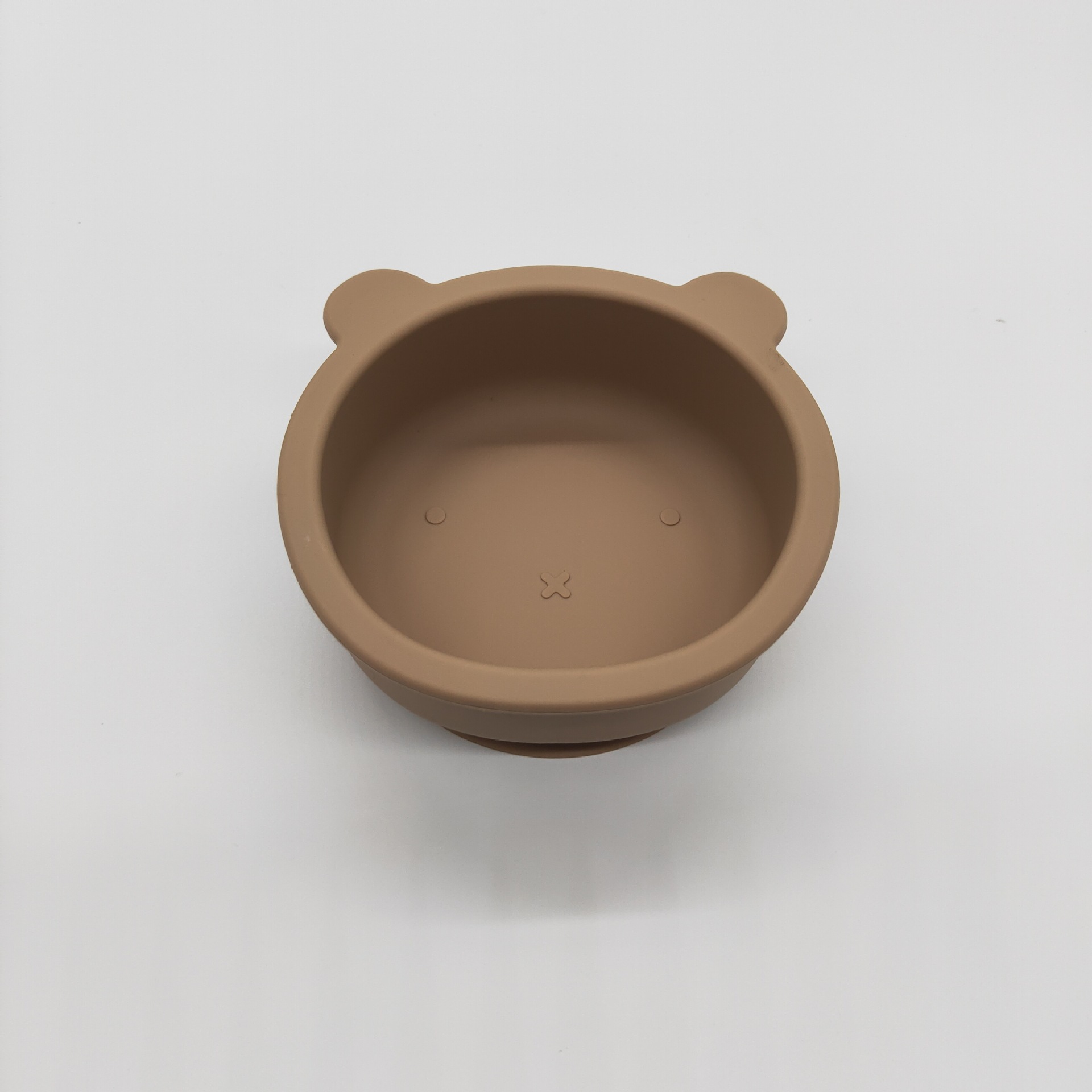 小熊碗棕色带盖